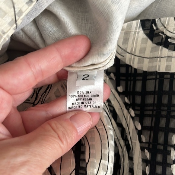 Lela Rose Floral Cream and Black Dress Size 2 FLAWED - Picture 6 of 9